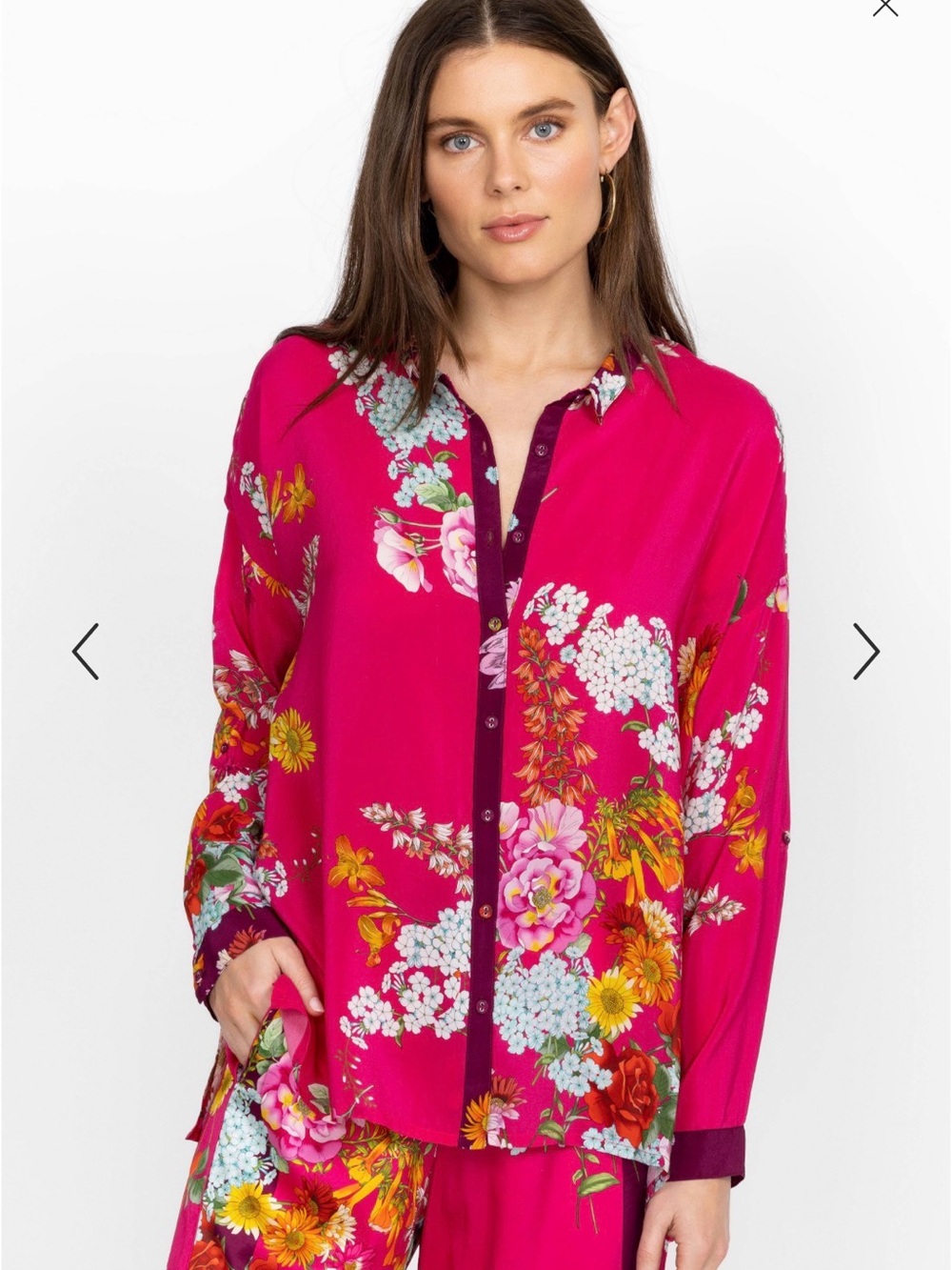 JOHNNY WAS GOLDEN BOUQUET SELINE BUTTON DOWN